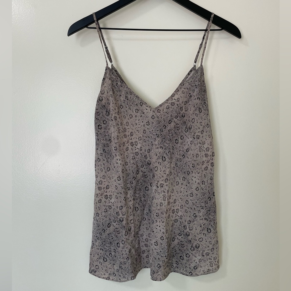 FRAME Silk Animal-Print Cami
